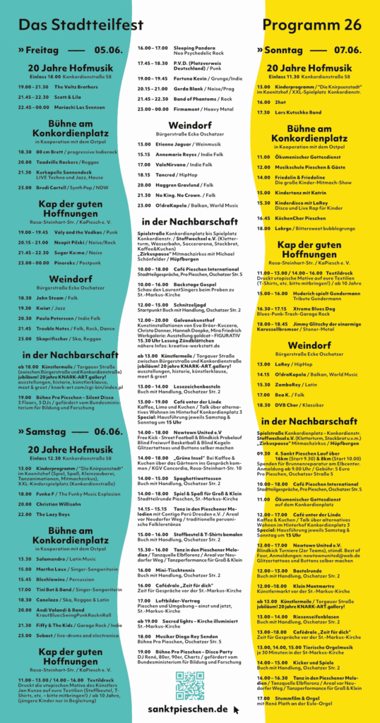 sankt pieschen Stadtteilfest 2026 Programmflyer Rückseite
